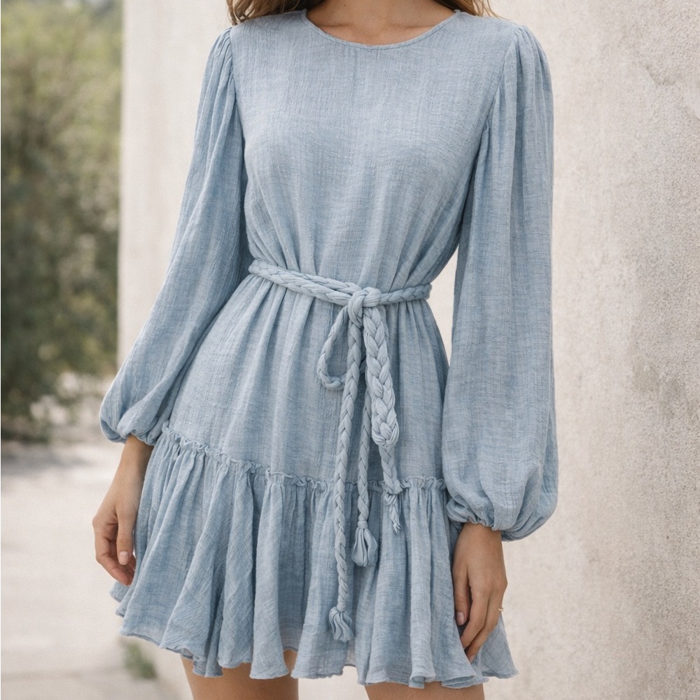 Elegant Blue Midi Dress